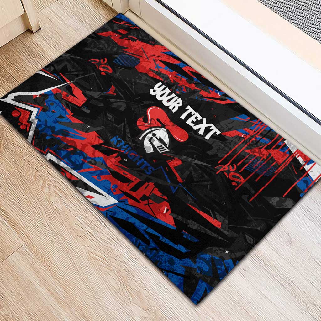 Personalized Newcastle Knights Rubber Doormat Graffiti Grunge Abstract Urban Street Style Design