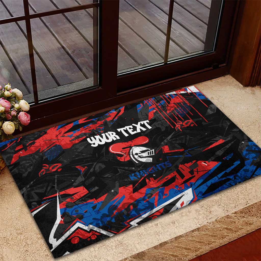 Personalized Newcastle Knights Rubber Doormat Graffiti Grunge Abstract Urban Street Style Design