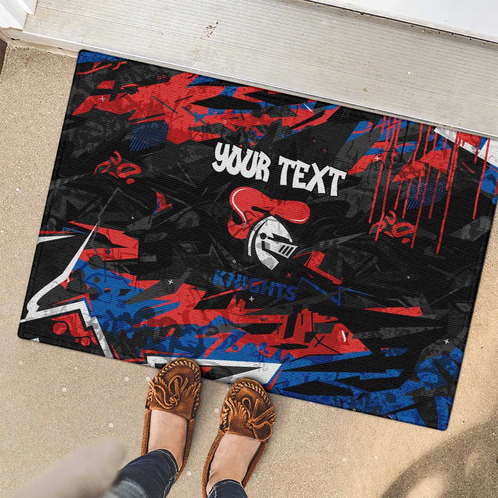 Personalized Newcastle Knights Rubber Doormat Graffiti Grunge Abstract Urban Street Style Design