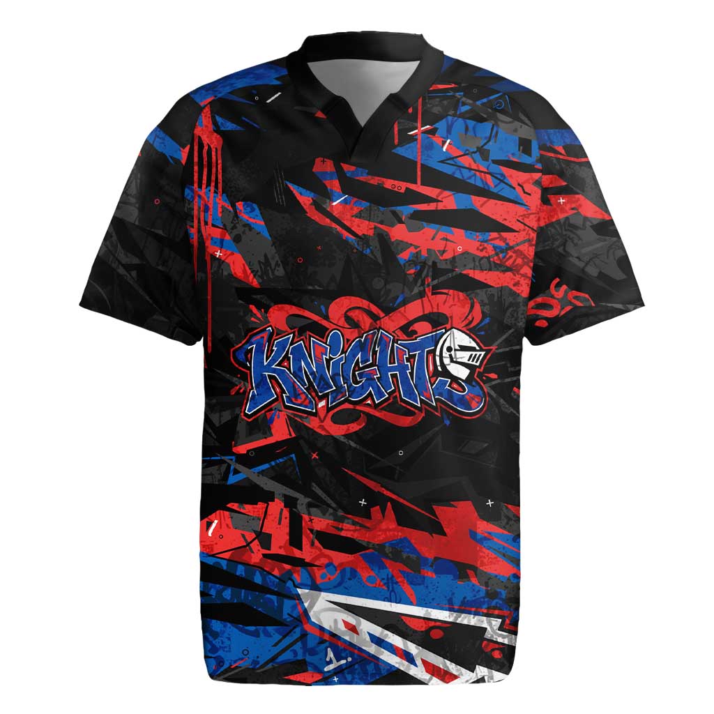Personalized Newcastle Knights Rugby Jersey Graffiti Grunge Abstract Urban Street Style Design
