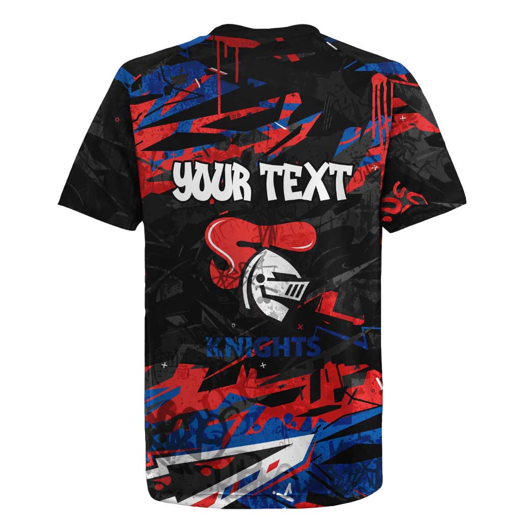 Personalized Newcastle Knights Rugby Jersey Graffiti Grunge Abstract Urban Street Style Design