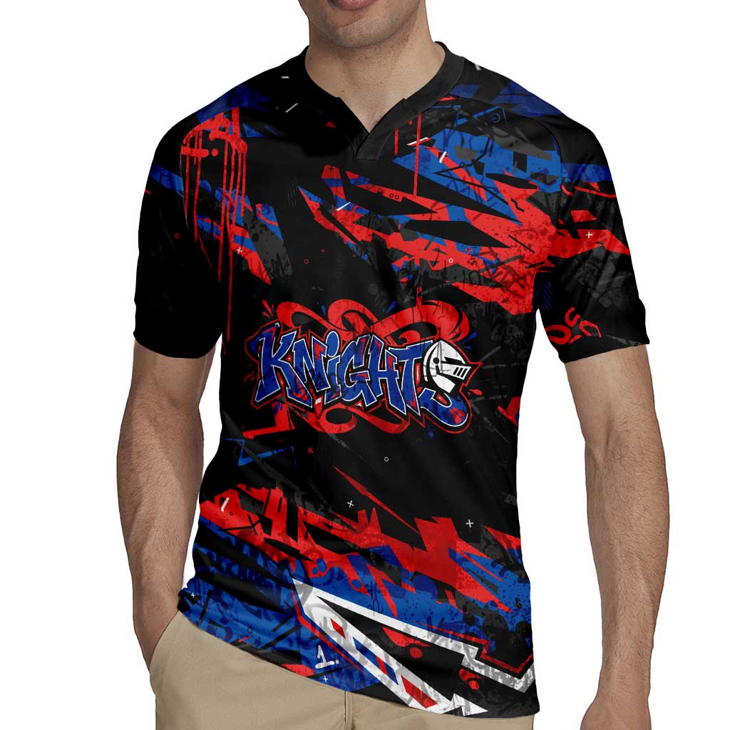 Personalized Newcastle Knights Rugby Jersey Graffiti Grunge Abstract Urban Street Style Design