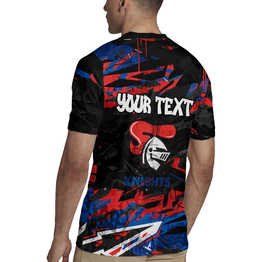 Personalized Newcastle Knights Rugby Jersey Graffiti Grunge Abstract Urban Street Style Design