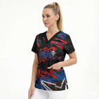 Personalized Newcastle Knights Scrub Top Graffiti Grunge Abstract Urban Street Style Design