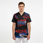 Personalized Newcastle Knights Scrub Top Graffiti Grunge Abstract Urban Street Style Design