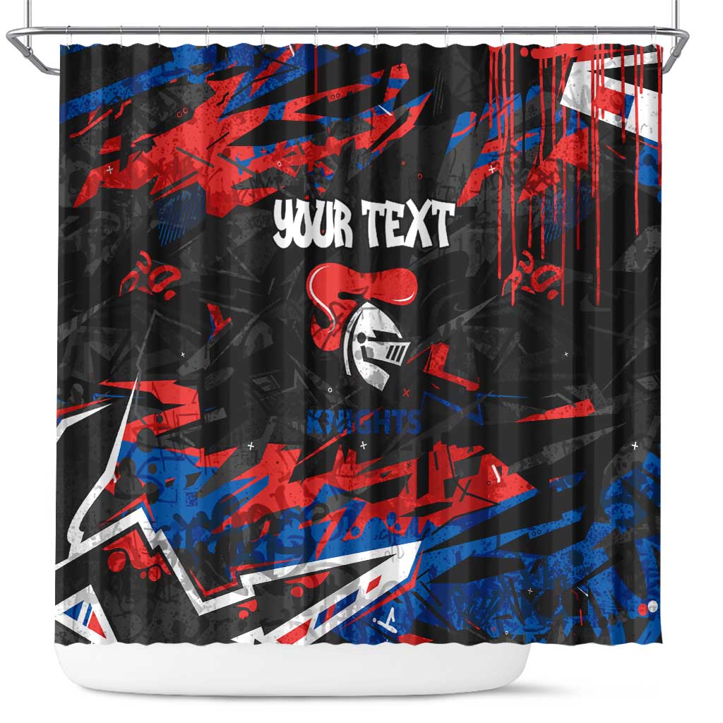 Personalized Newcastle Knights Shower Curtain Graffiti Grunge Abstract Urban Street Style Design