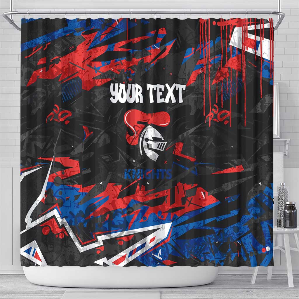 Personalized Newcastle Knights Shower Curtain Graffiti Grunge Abstract Urban Street Style Design