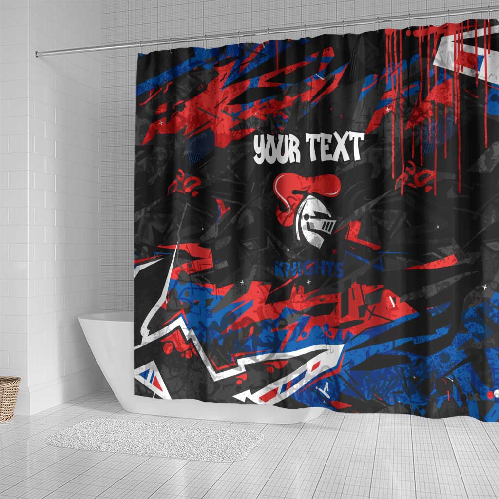 Personalized Newcastle Knights Shower Curtain Graffiti Grunge Abstract Urban Street Style Design