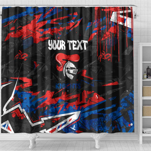 Personalized Newcastle Knights Shower Curtain Graffiti Grunge Abstract Urban Street Style Design