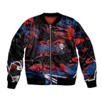 Personalized Newcastle Knights Sleeve Zip Bomber Jacket Graffiti Grunge Abstract Urban Street Style Design