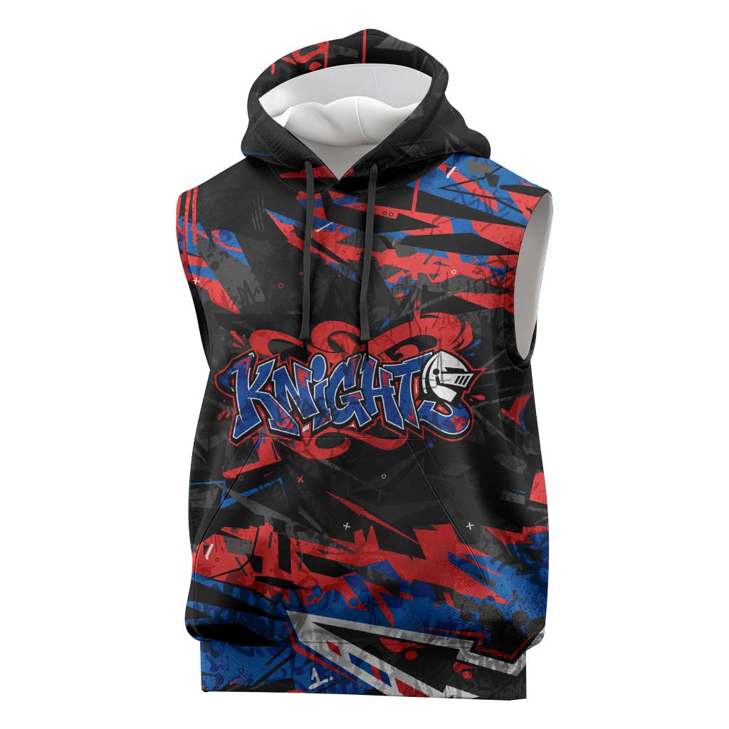 Personalized Newcastle Knights Sleeveless Hoodie Graffiti Grunge Abstract Urban Street Style Design