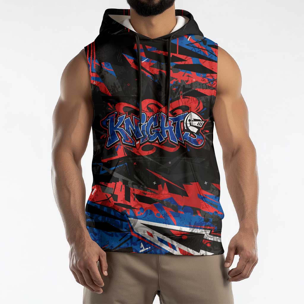 Personalized Newcastle Knights Sleeveless Hoodie Graffiti Grunge Abstract Urban Street Style Design
