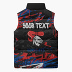Personalized Newcastle Knights Sleeveless Puffer Jacket Graffiti Grunge Abstract Urban Street Style Design