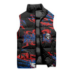 Personalized Newcastle Knights Sleeveless Puffer Jacket Graffiti Grunge Abstract Urban Street Style Design