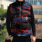 Personalized Newcastle Knights Sleeveless Puffer Jacket Graffiti Grunge Abstract Urban Street Style Design
