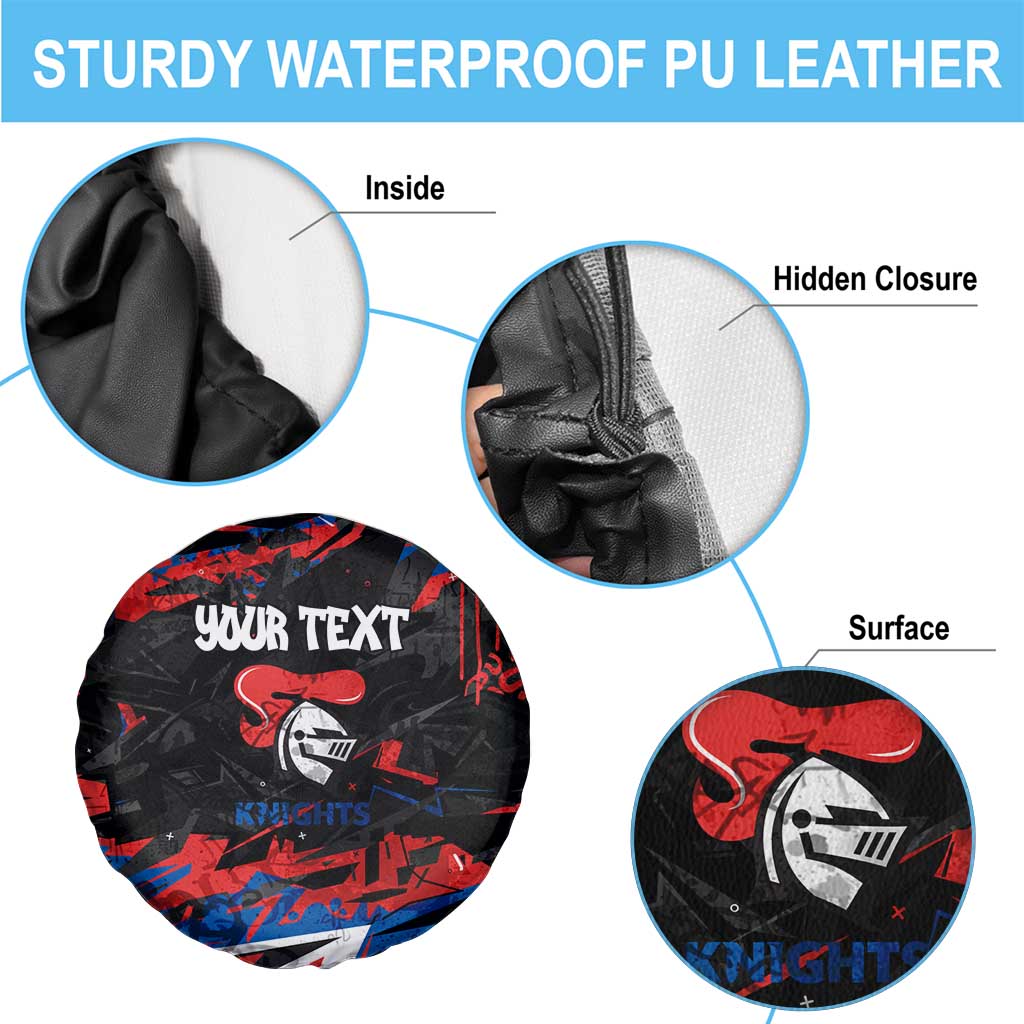 Personalized Newcastle Knights Spare Tire Cover Graffiti Grunge Abstract Urban Street Style Design