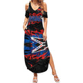 Personalized Newcastle Knights Summer Maxi Dress Graffiti Grunge Abstract Urban Street Style Design