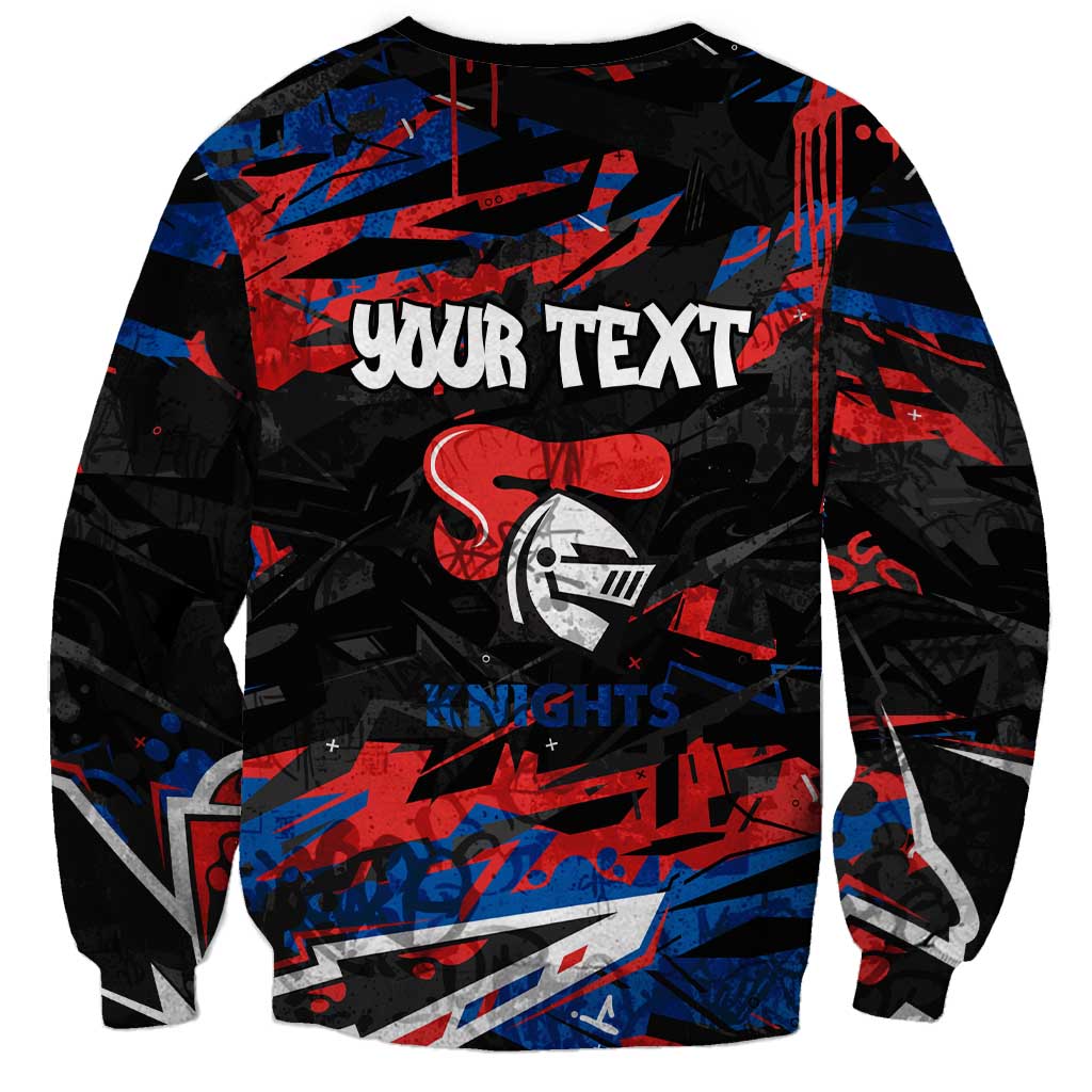 Personalized Newcastle Knights Sweatshirt Graffiti Grunge Abstract Urban Street Style Design