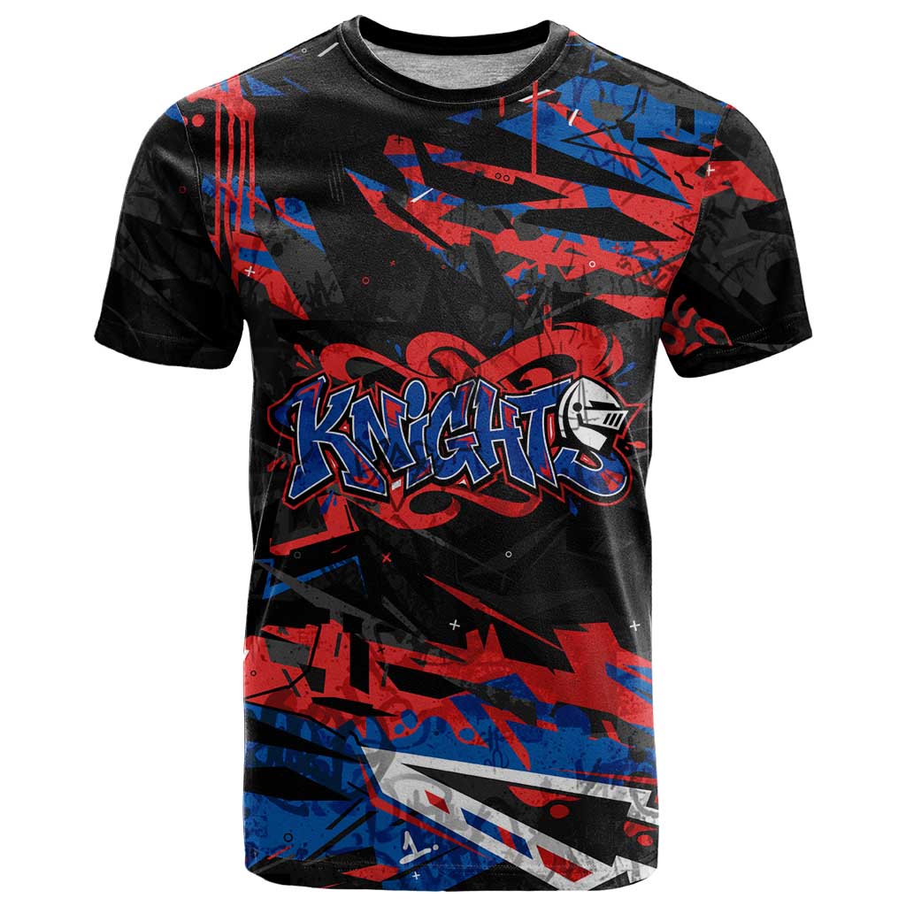 Personalized Newcastle Knights T Shirt Graffiti Grunge Abstract Urban Street Style Design