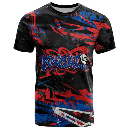 Personalized Newcastle Knights T Shirt Graffiti Grunge Abstract Urban Street Style Design