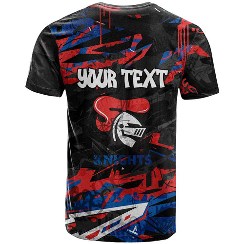 Personalized Newcastle Knights T Shirt Graffiti Grunge Abstract Urban Street Style Design