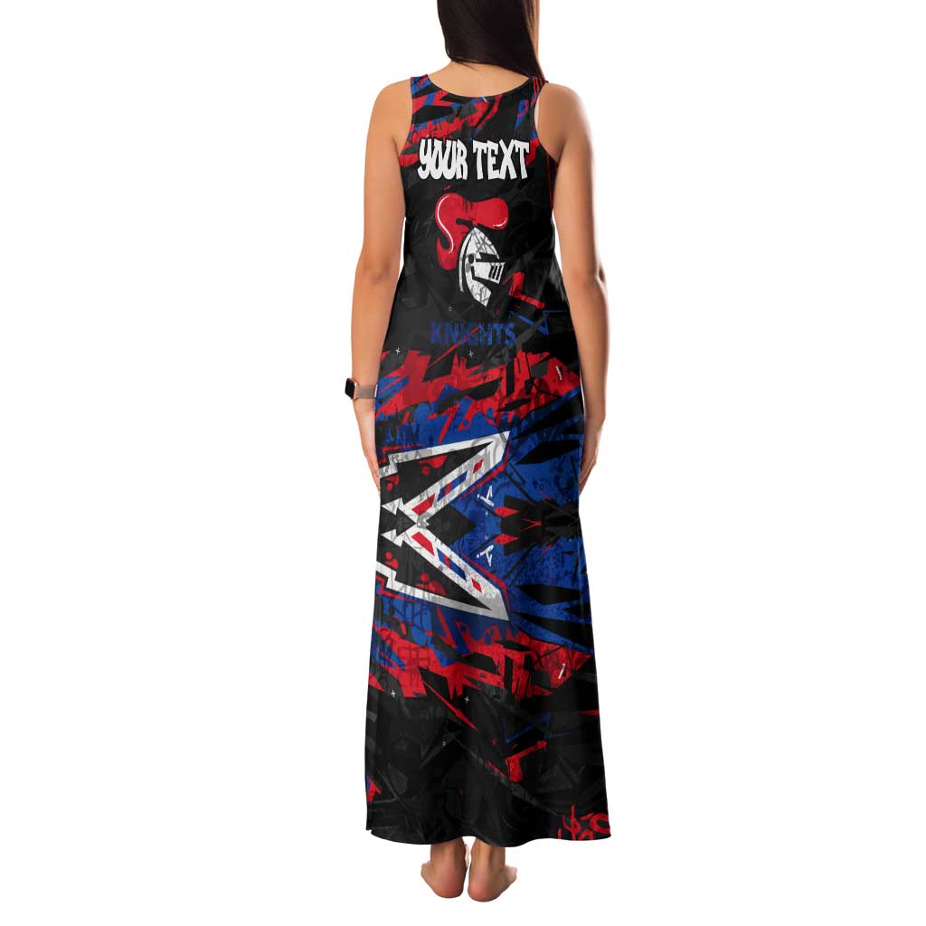 Personalized Newcastle Knights Tank Maxi Dress Graffiti Grunge Abstract Urban Street Style Design