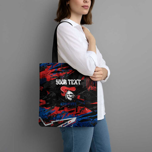Personalized Newcastle Knights Tote Bag Graffiti Grunge Abstract Urban Street Style Design