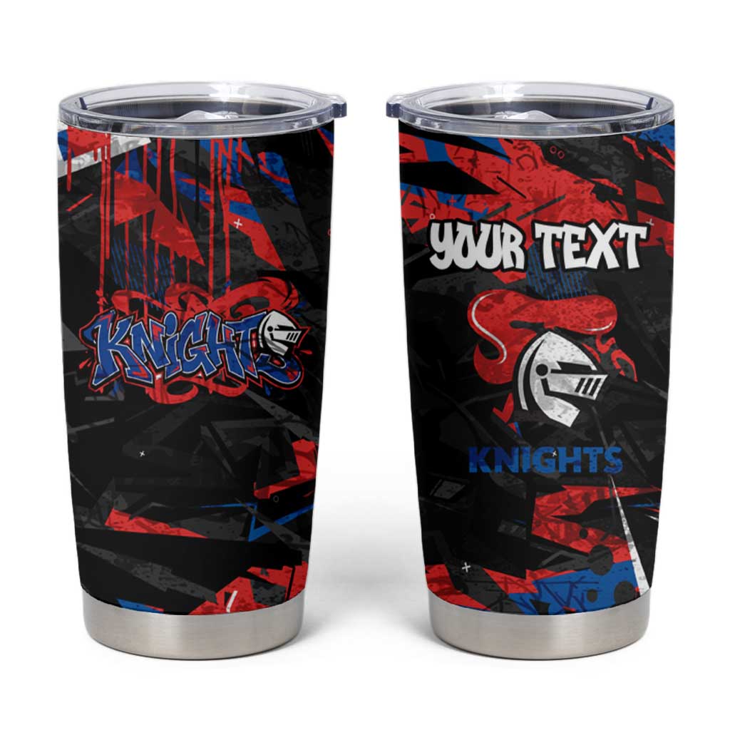Personalized Newcastle Knights Tumbler Cup Graffiti Grunge Abstract Urban Street Style Design