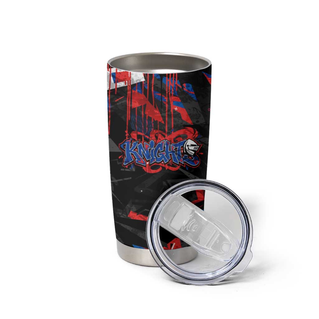 Personalized Newcastle Knights Tumbler Cup Graffiti Grunge Abstract Urban Street Style Design