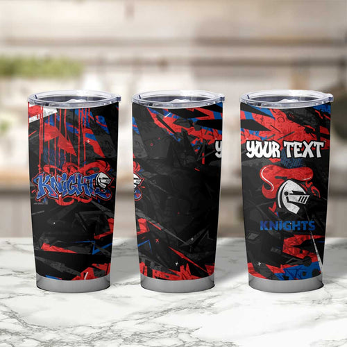 Personalized Newcastle Knights Tumbler Cup Graffiti Grunge Abstract Urban Street Style Design