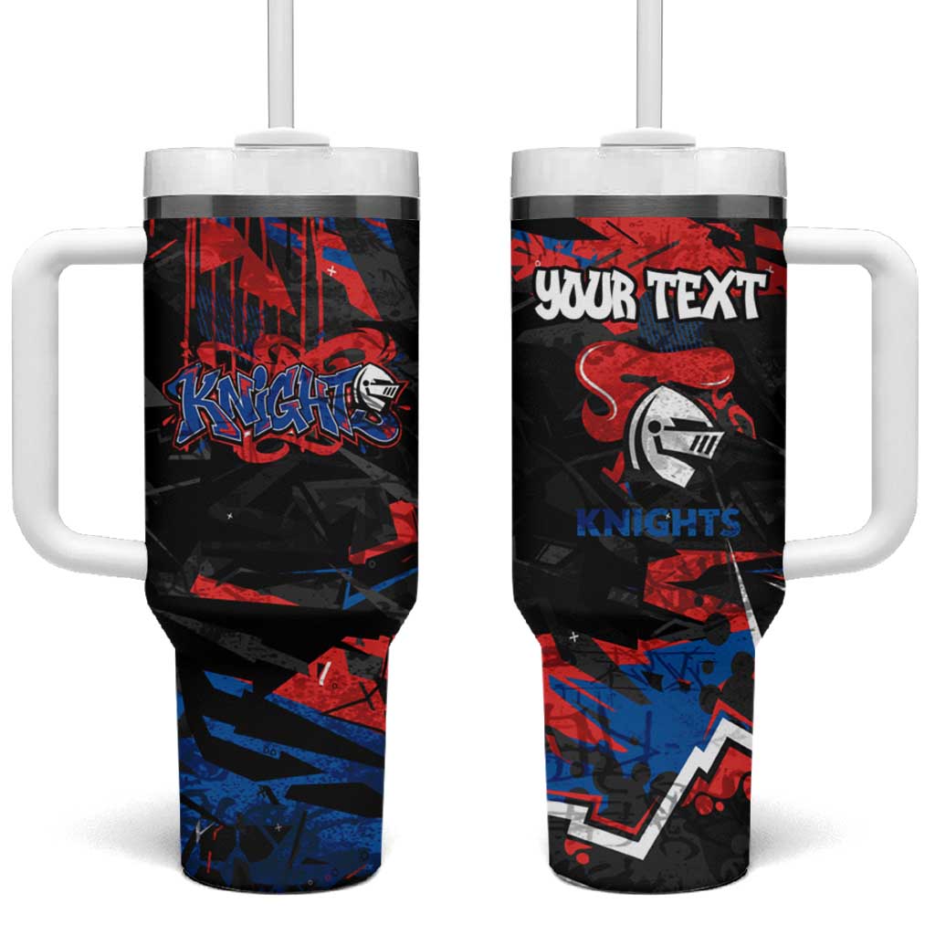 Personalized Newcastle Knights Tumbler With Handle Graffiti Grunge Abstract Urban Street Style Design