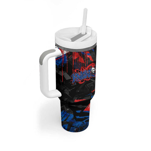 Personalized Newcastle Knights Tumbler With Handle Graffiti Grunge Abstract Urban Street Style Design