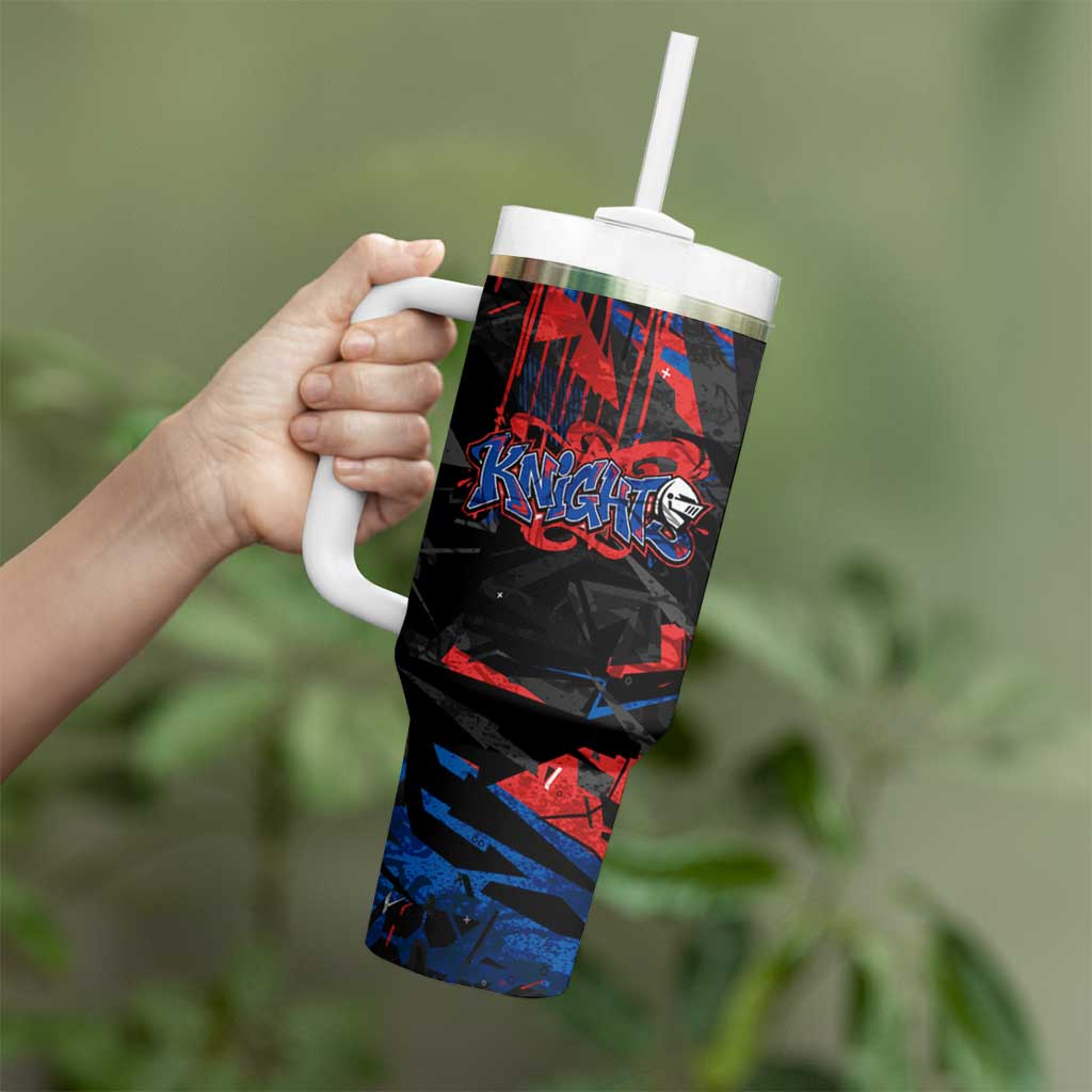 Personalized Newcastle Knights Tumbler With Handle Graffiti Grunge Abstract Urban Street Style Design