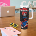 Personalized Newcastle Knights Tumbler With Handle Graffiti Grunge Abstract Urban Street Style Design