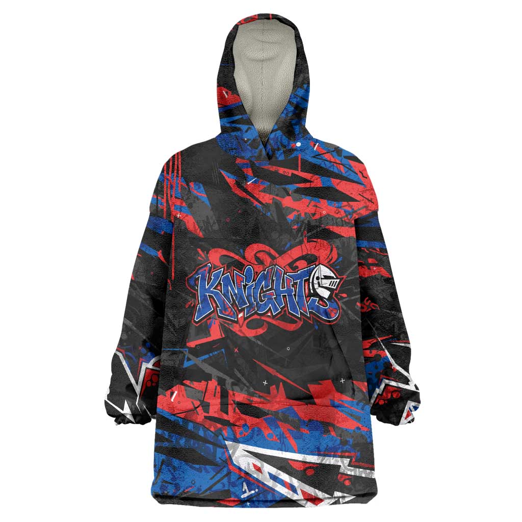 Personalized Newcastle Knights Wearable Blanket Hoodie Graffiti Grunge Abstract Urban Street Style Design