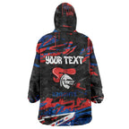 Personalized Newcastle Knights Wearable Blanket Hoodie Graffiti Grunge Abstract Urban Street Style Design