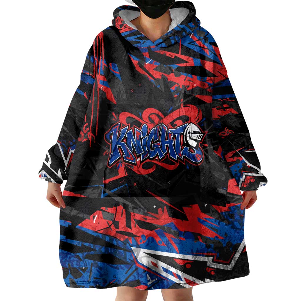 Personalized Newcastle Knights Wearable Blanket Hoodie Graffiti Grunge Abstract Urban Street Style Design