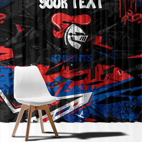 Personalized Newcastle Knights Window Curtain Graffiti Grunge Abstract Urban Street Style Design
