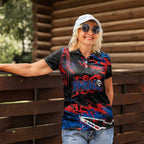 Personalized Newcastle Knights Women Polo Shirt Graffiti Grunge Abstract Urban Street Style Design