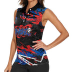 Personalized Newcastle Knights Women Sleeveless Polo Shirt Graffiti Grunge Abstract Urban Street Style Design