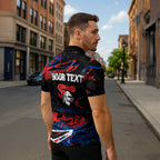 Personalized Newcastle Knights Zipper Polo Shirt Graffiti Grunge Abstract Urban Street Style Design