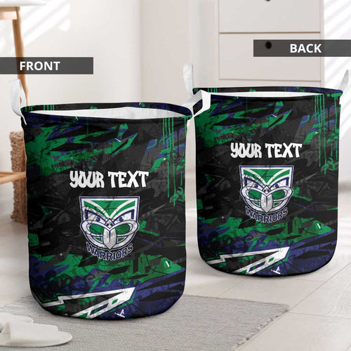 Personalized New Zealand Warriors Laundry Basket Graffiti Grunge Abstract Urban Street Style Design