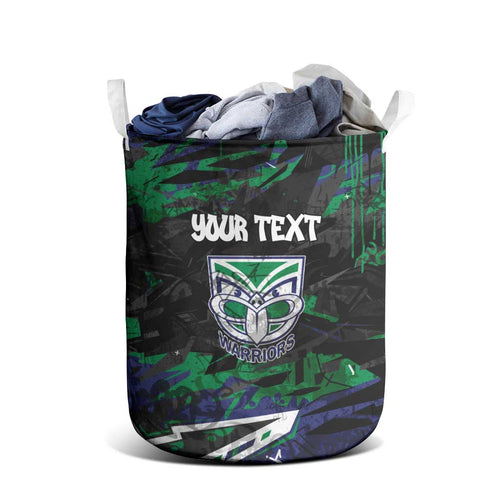 Personalized New Zealand Warriors Laundry Basket Graffiti Grunge Abstract Urban Street Style Design