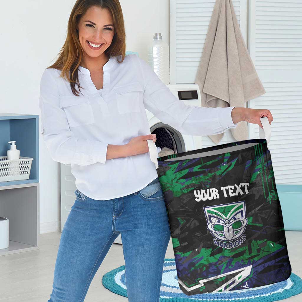 Personalized New Zealand Warriors Laundry Basket Graffiti Grunge Abstract Urban Street Style Design
