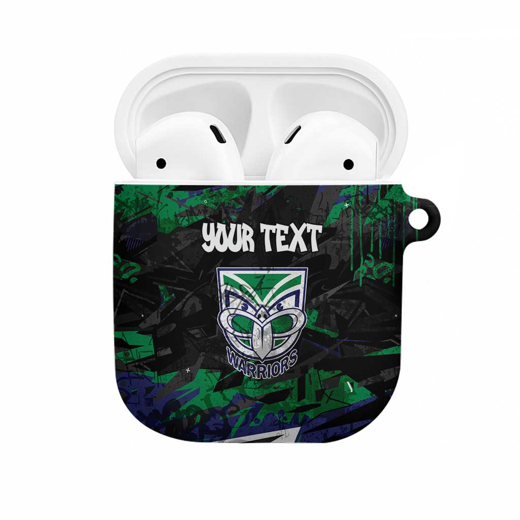 Personalized New Zealand Warriors AirPods Case Graffiti Grunge Abstract Urban Street Style Design