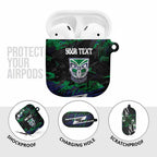 Personalized New Zealand Warriors AirPods Case Graffiti Grunge Abstract Urban Street Style Design