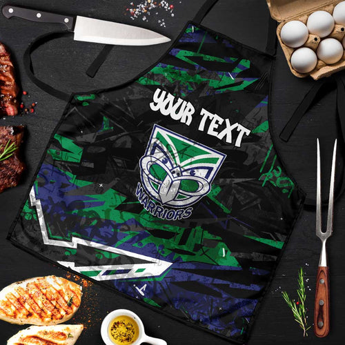 Personalized New Zealand Warriors Apron Graffiti Grunge Abstract Urban Street Style Design