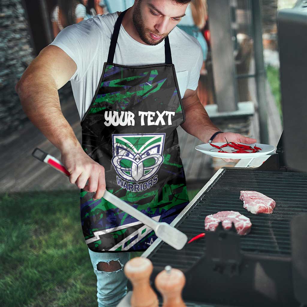 Personalized New Zealand Warriors Apron Graffiti Grunge Abstract Urban Street Style Design