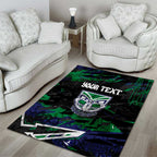 Personalized New Zealand Warriors Area Rug Graffiti Grunge Abstract Urban Street Style Design