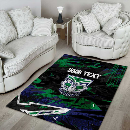 Personalized New Zealand Warriors Area Rug Graffiti Grunge Abstract Urban Street Style Design